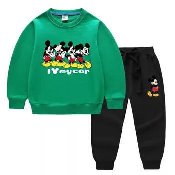 Risanke Disney Mickey Mouse Tiskanja Baby Boy Hoodies Majica+Hlače Otroci, Oblačila, Šport Obleke Malčka Otroci Trenirko Dekle