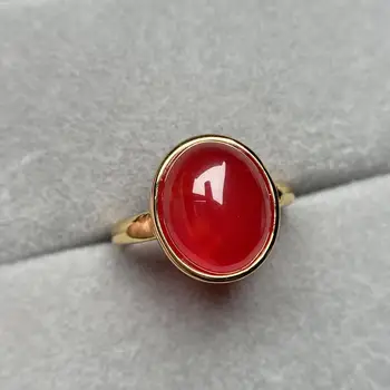 Naravno rdeča agate obroč Bijoux Femme modni nakit dodatki Joyeria Mujer luksuzni anillo de plata 925 ringen anéis srebrna