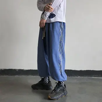 Sweatpants Moda za Moške Natisnjeni Priložnostne Hlače Moški Ulične Hip-hop Svoboden Naravnost Hlače Moški Vrvico Track Hlače M-2XL