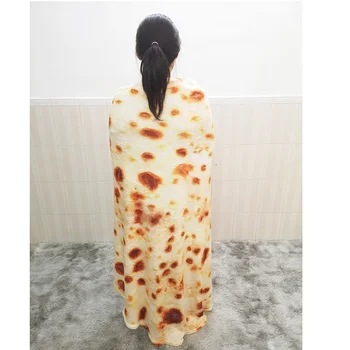 Pizza Tortiljo Tortiljo Odejo Pita Lavash mehko odejo za posteljo volne kavč kariran plišastih bedspread Manta Burrito Koče