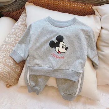 Disney Newborn Baby Šport Bo Ustrezala Minnie Mickey Mouse Jesenski Oblačila Baby Dekleta Fantje Risanka Priložnostne Pulover, Hlače, Obleke Set