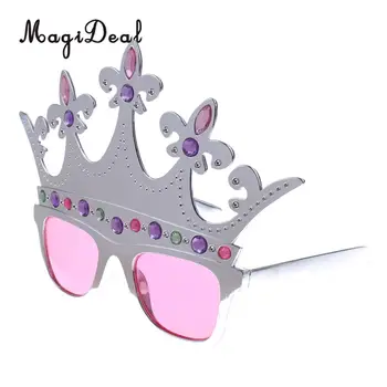 Moda Gem Srebrno Krono Sončna Očala Otroci Odrasli Princesa Božič, Rojstni Dan Tiara Eye Glasses Fancy Stranka Obleko Foto Rekviziti
