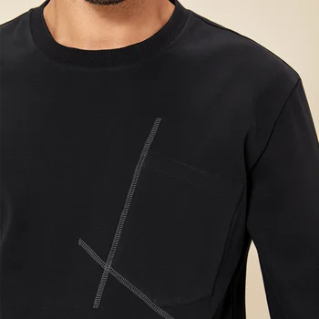 KUEGOU Bombaž spandex Športni Moške jopice stretch jesen fashion majica moški čiste barve hoodie top plus velikost UEW-8930