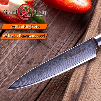 Pripomoček Nož 5 palčni Damask Kuhinjski Nož VG10 Japonski Damask Jekla Kuhar Kuhanje Orodja Japonskega Nerjavečega Jekla Kuhinja