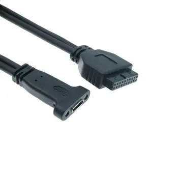 0,5 m USB 3.1 Tip-C Ženski USB 3.0 Motherboard 20Pin Panel Mount Kabel Z Zadnje PCI Nazaj Plošče Širitev Nosilec za PC