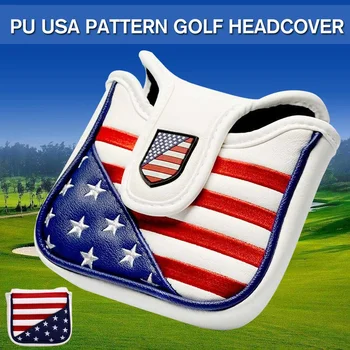 ZDA Zastav Vzorec Kvadratnih Mallet Čeprkati Kritje Golf Headcover Železa Glavo Kritje Klub Za TaylorMade Pajek Tour Magnet