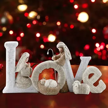 Visoka Kakovost Božični Okraski, Elegantnimi Profili Jasli Nastavite Jasli Ornament Čudovito Lep Angleški Pismo Dekoracijo