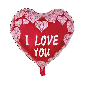 50pcs 18 inch Srce Baloni Poroko Valentines Dni Ljubim Aluminijeva Folija Balon na Helij Poročno Dekoracijo Zraka Globos Praznik