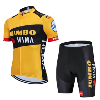 2020 JUMBO VISMA Kolesarski Dres Kratek Sleeve Kolesarjenje Jersey 19D Hlače MTB Kolesa, Oblačila Ropa Ciclismo Maillot Bike Wear