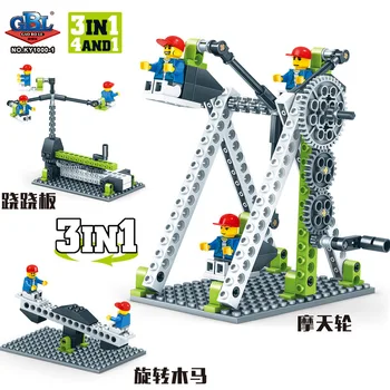 Žerjav Model Gradnik Moč Kompleti Tolkala Strojev Bloki Domino Pralni vrh Žerjava Tower crane Opeke za Otroke, Izobraževanje
