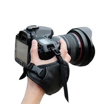 Fotoaparat Črno Usnje Mehko Zapestje Trak/Ročaja za Canon 600D 650D 700D 70 D Nikon D5200 D750 D3200 D90 D610 SLR/DSLR Nazivni 4.5