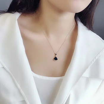 Preprosta modna fan oblike krilo ženske z titana jekla ogrlica rose zlata clavicle verige za trendy ženske dekle darila