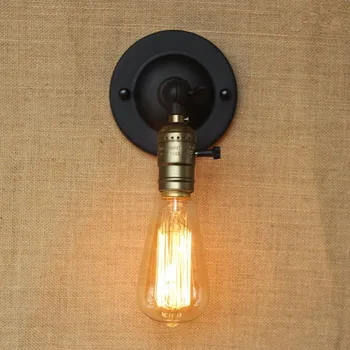 Edison žarnica Mini stensko svetilko Gumb stikalo za skladišče, mansarda Ameriški državi retro industriji Letnik železa Male Stenske Svetilke