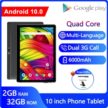 ZONKO 10 palčni Tablični računalnik Android 10 3G Telefon Klic Tablični PC WiFi Tablet, GPS, Youtube, Netflix HD WebCam Pad 2 GB RAM, 32 GB ROM
