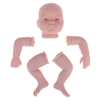 Pravi 22-palčni na Dotik Prerojeni Kompleti Prazno Baby Doll Glavo Polno Telo Plesni Super DIY Handwork – Odprite Oči in Zaprite Usta