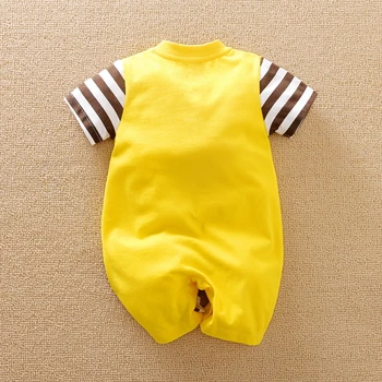 Baby Boy Oblačila Novorojenčka igralne obleke Jumpsuits Bombaž Žirafa za Malčke Kratek Rokav Risanka Udoben Novo rojen 0 3 6 9 12 Mesecev