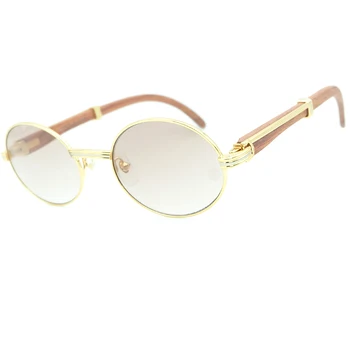 2020 Okrogla sončna Očala Lesa Carter sončna Očala Odtenki Očala Za Moške Luksuzni Oblikovalec Lesenega Sunglass gafas de sol hombre