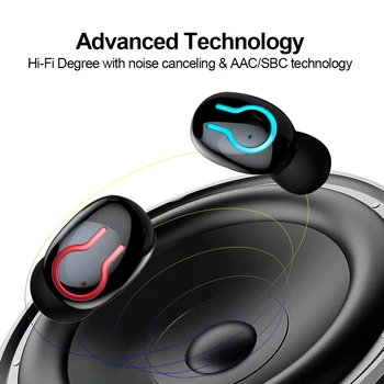 ALWUP Bluetooth 5.0 Slušalke Brezžične Slušalke Šport Nepremočljiva Stereo Slušalke Z Dvojno Mic 6000mAh Napolnjenosti Baterije Primeru Q66