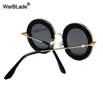 WarBLade Retro Okrogla Sončna Očala Modne Blagovne Znamke Oblikovalec Angleške Črke Malo Čebel Dekoracijo Sončna Očala Za Ženske Odtenki Oculos