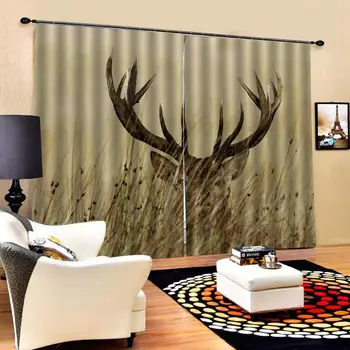 Živali Deers 3D Tiskanih Blackout Okna, Zavese Za dnevno sobo, spalnica blackout Okrasne Draperije Cortinas