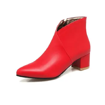 ZawsThia 2020 pozimi Proti cut design poceni moda rdeča modra ženska, čevlji konicami prstov močen visokih petah ženske škornji velikosti 34-44