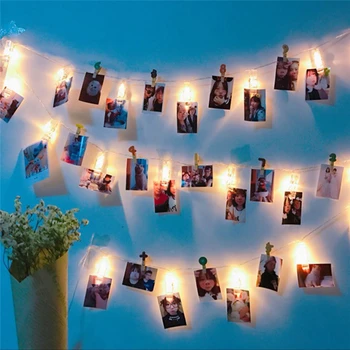 20 LED Garland Kartice Foto Posnetek Led Niz Vila Luči, Božični Venci Poroko Valentines Dekoracijo EU/ZDA Plug