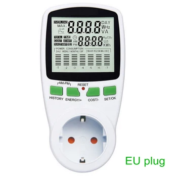 Merilnik moči Digitalni 230V digitalni wattmeter NAS EU, UK in AU energijo merilnik w monitor električne energije shema za Merjenje vtičnico analizator 5