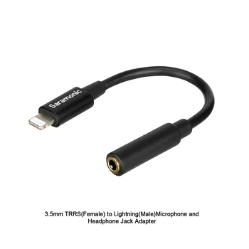 Saramonic SR-C2002 Ženski 3,5 mm za Apple MFi Certified Strele Kabla za Mikrofon, Združljiv s iPhone, iPad, Pametne telefone &