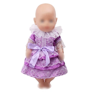 43 cm baby lutke Obleko novorojenčka Black čipke večerno obleko Otroške igrače krilo fit Ameriški 18 inch Dekleta lutka f387
