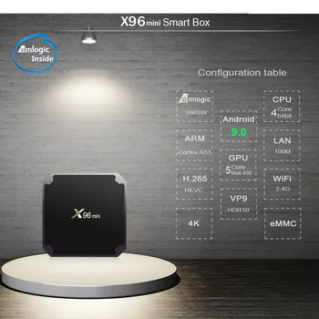 X96mini Android 9.0 Smart TV BOX S905W Quad Jedro podporo za 2,4 G Brezžični multimedijski predvajalnik, WIFI X96 mini Set Top Box