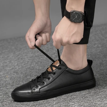 Pravega Usnja Priložnostne Čevlji Moški ročno šivanje letnik čevlji čipke Naravne Gume dnu čevlji zapato de cuero hombre p4