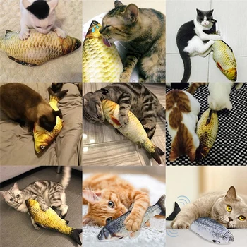 Elektronske Igrače Mačke 3D Ribe Električni USB Polnjenje Simulacije Mahajoč Premikanje Rib Igrače za Hišne Mačka Interaktivni juguetes par gatos