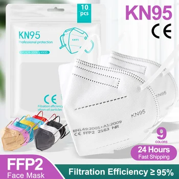 FFP2 Mascarillas CE ffp2 odobren higiensko Masko 5 Plasti Masko KN95 Filtrom Respirator Zaščitna Maska za Odrasle KN95 Večkratno uporabo