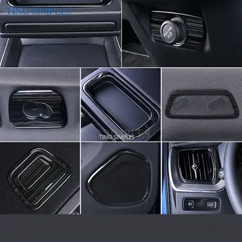 Dasboard klimatska Naprava Vtičnico Okvir Dekoracijo Nalepke Trim Za Volvo XC60 2019 2020 iz Nerjavečega Jekla, Črna Notranjost Styling