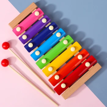 2021 Nove Igrače Xylophone Montessori Izobraževalne Igrače, Lesene Osem-Opombe Okvir Slog Xylophone Otroci Otroški Baby Glasbeni Smešno Igrače