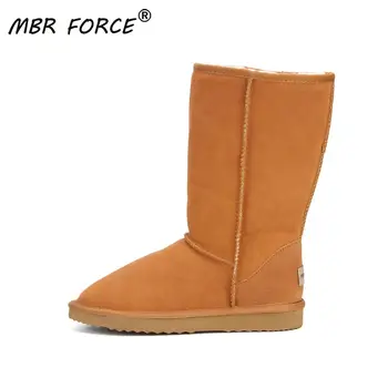 MBR SILE, nove do leta 2020 Pravega usnja, Krzna Sneg škornji ženske Top Visoke kakovosti Avstralija Škornji Zimski Čevlji za ženske Toplo črni čevlji