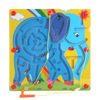 Velika Velikost Živali Kocka Labirint Uganke Igrače Lesa Čarobno Skladbo Igre Magnet Za Otroke Montessori Izobraževanje Bilance Magnetni Labirint