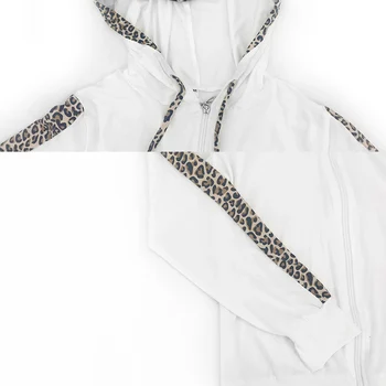 Ženske Priložnostne Leopard Trenirko Long Sleeve Hooded Vrh Športni Hlače Dve Delni Komplet Majica Sweatsuit Tek Mujer Oblačila
