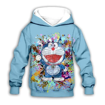 Kawaii 3D Doraemon tiskanja Otroci Risank anime hoodies majica baby boy girl Otrok ulične nastavite puloverju Doraemon slikarstvo