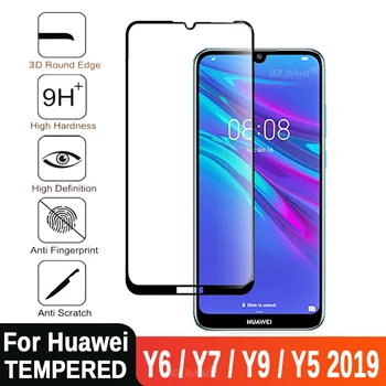 5D Za Huawei Y6 2019 Kaljeno Steklo Polno Kritje Zaščitni Varnosti Film Zaščitnik Zaslon Na Y6 Prime Y7 Pro Y5 Y9 Y 5 6 7 9 2019