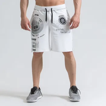 Nov modni moški športni plaža hlače, bombaž bodybuilding, fitnes hlače kratke jogger prosti čas telovadnice hlače moški