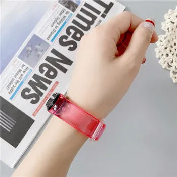Gradient Barva Prosojno Watchband za Gledanje Xiaomi 5 Silikonski Zamenjati Trak Dekleta/Ženske, Modno Zapestnico za Moj Band 5 Pasu