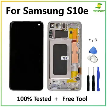 Super AMOLED Za Samsung Galaxy S10e SM-G9700 G970F/DS G970U G970W LCD-Zaslon na Dotik Z Okvirjem Za S10e SM-G9700 LCD