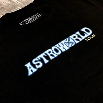 Travis Scott Tour Astroworld T-shirt Tee Moški Ženske 1:1 Visoke Kakovosti Poletje Slog, Nov Slog Travis Scott majica s kratkimi rokavi