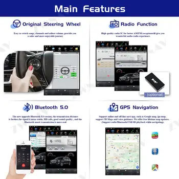 Tesla Slog Android 9.0 zaslon Avto Multimedijski Predvajalnik Za Ford Ford Focus 2013 20 avto GPS Radio Audio stereo 2 din vodja enote