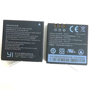 Original Za Xiaomi YI 4K Baterije AZ16-1 USB LCD Dvojni Polnilnik delovanje Fotoaparata 2 4k+ Lite Pribor 1400mAh Baterija za ponovno Polnjenje