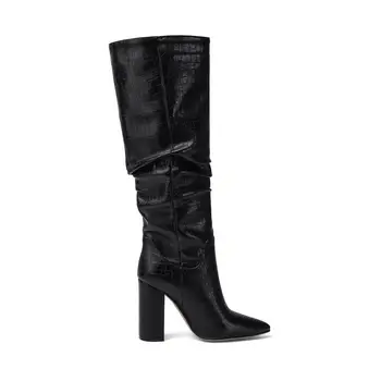 MORAZORA Plus velikost 34-43 Novo blagovno znamko ženske škornji debele visokih petah jeseni, pozimi škornji kavboj zahodni kolena visoki škornji ženske čevlje