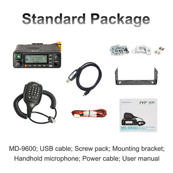 TYT MD-9600 Dual Band 136-174MHz & 400-480Mhz Digital Mobile Radio 50/45/25 W Visoke Kakovosti DMR Radijskih + 1 kabel za programiranje
