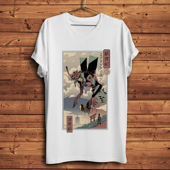 Japonska letnik Ukiyoe slog eva EVA smešno anime t-shirt homme manga kratek sleeve majica s kratkimi rokavi moški tshirt unisex ulične