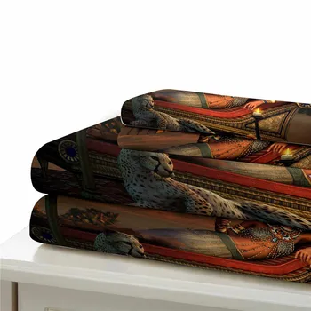 HELENGILI 3D Posteljnina Nabor Starem Egiptu Tiskanja Rjuhe Kritje Nastavite Bedcloth z Prevleke za Posteljo Set Home Tekstil #AJ-09